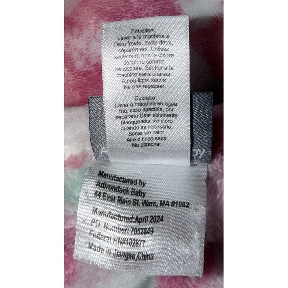 Adirondack Baby Blanket Pink Floral Flowers Lightweight Soft Plush‎ Girls